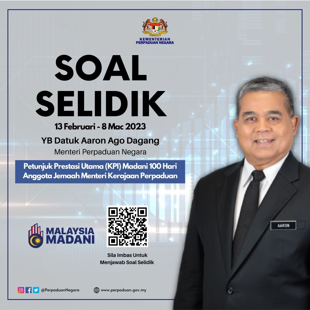 SOAL SELIDIK PETUNJUK UTAMA (KPI) MADANI 100 HARI ANGGOTA JEMAAH MENTERI KERAJAAN