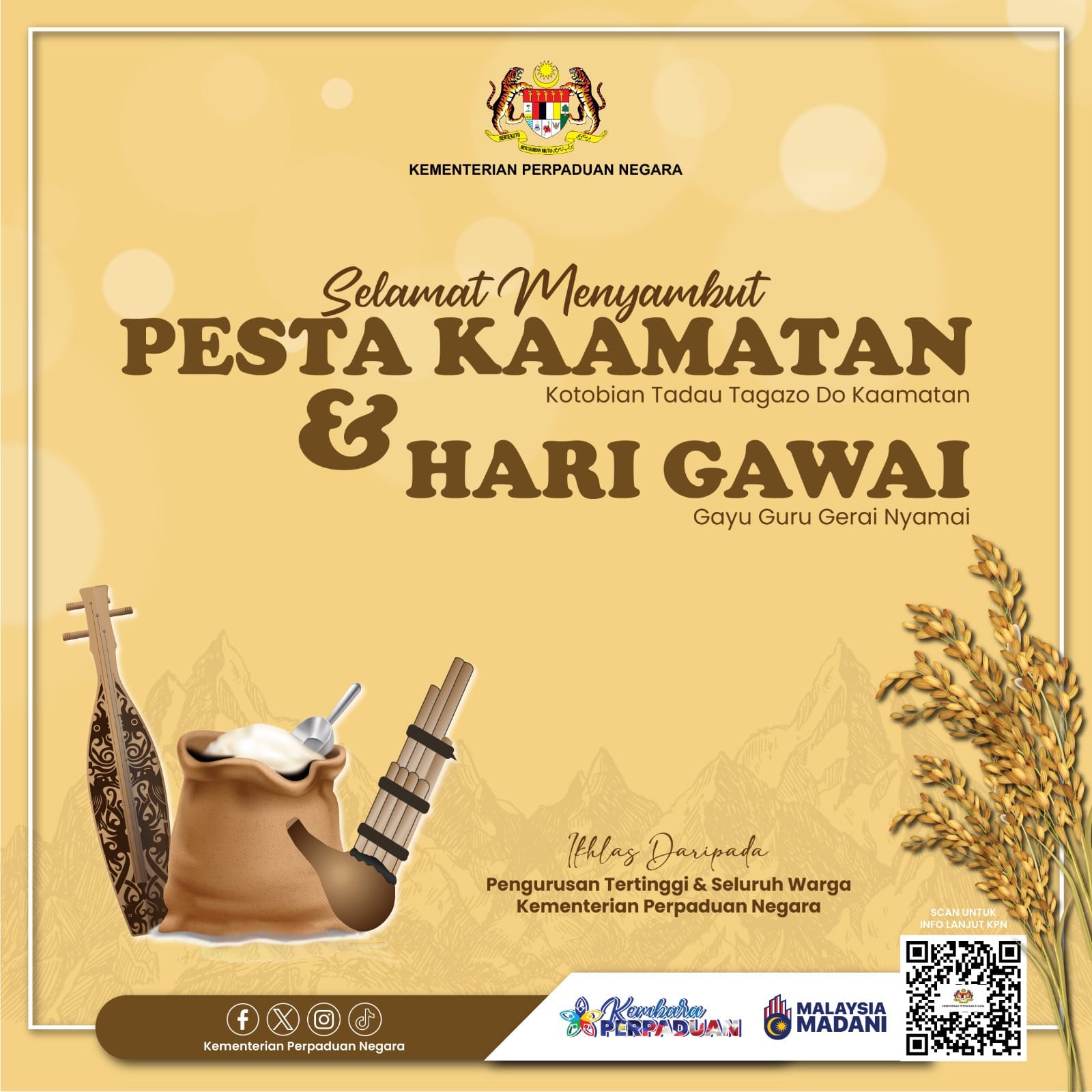 SELAMAT MENYAMBUT PESTA KAAMATAN & HARI GAWAI