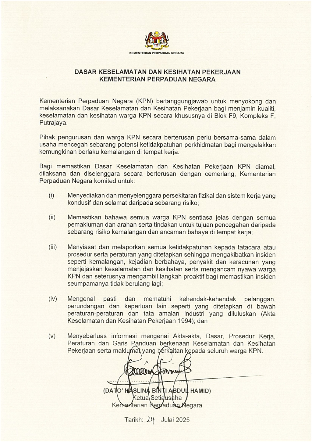 DASAR KESELAMATAN DAN KESIHATAN PEKERJAAN KPN