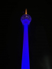 Menara Kuala Lumpur Disinari Cahaya Lampu Berwarna Biru Dan Emas Simbolik Ulang Tahun Ke-50 Penubuhan Kawasan Rukun Tetangga (KRT)